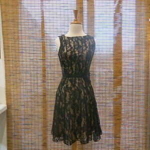 Miss Sixty M60 Dress Sz  0 Sleeveless Black Nude Lace Open Back